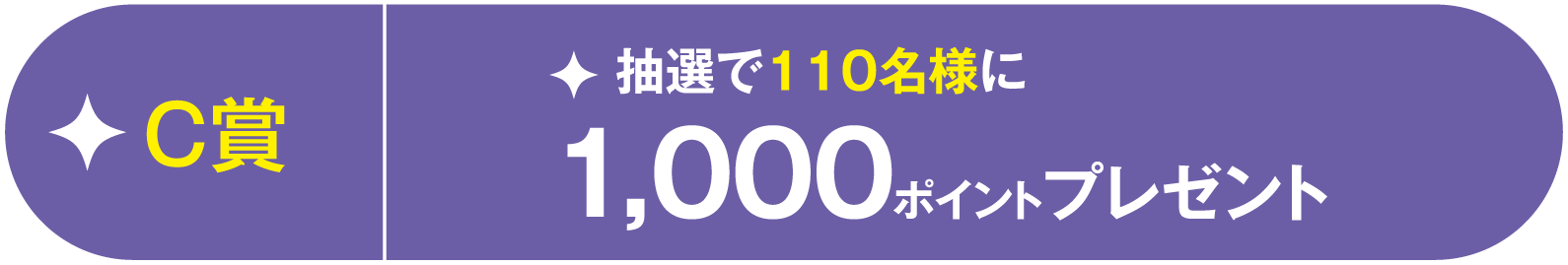 C賞抽選で110名様に1,000ポイントプレゼント