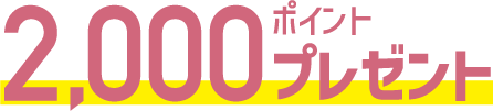 2,000ポイントプレゼント