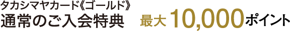 タカシマヤカード《ゴールド》 通常のご入会特典 最大10,000ポイント