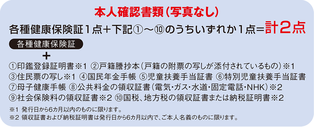 本人確認書類(写真なし)