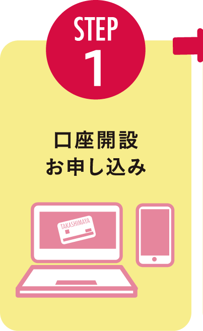 STEP1：口座開設お申し込み