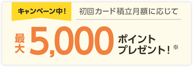 最大5,000ポイントプレゼント