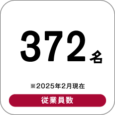 372名 ※2025年2月現在 従業員数