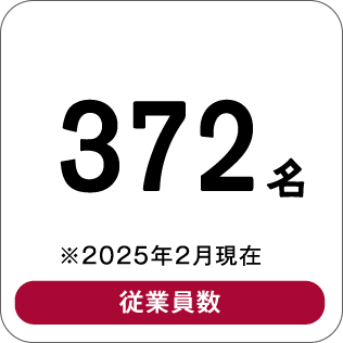372名 ※2025年2月現在 従業員数