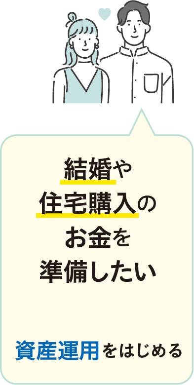 結婚や住宅購入のお金を準備したい 資産運用をはじめる